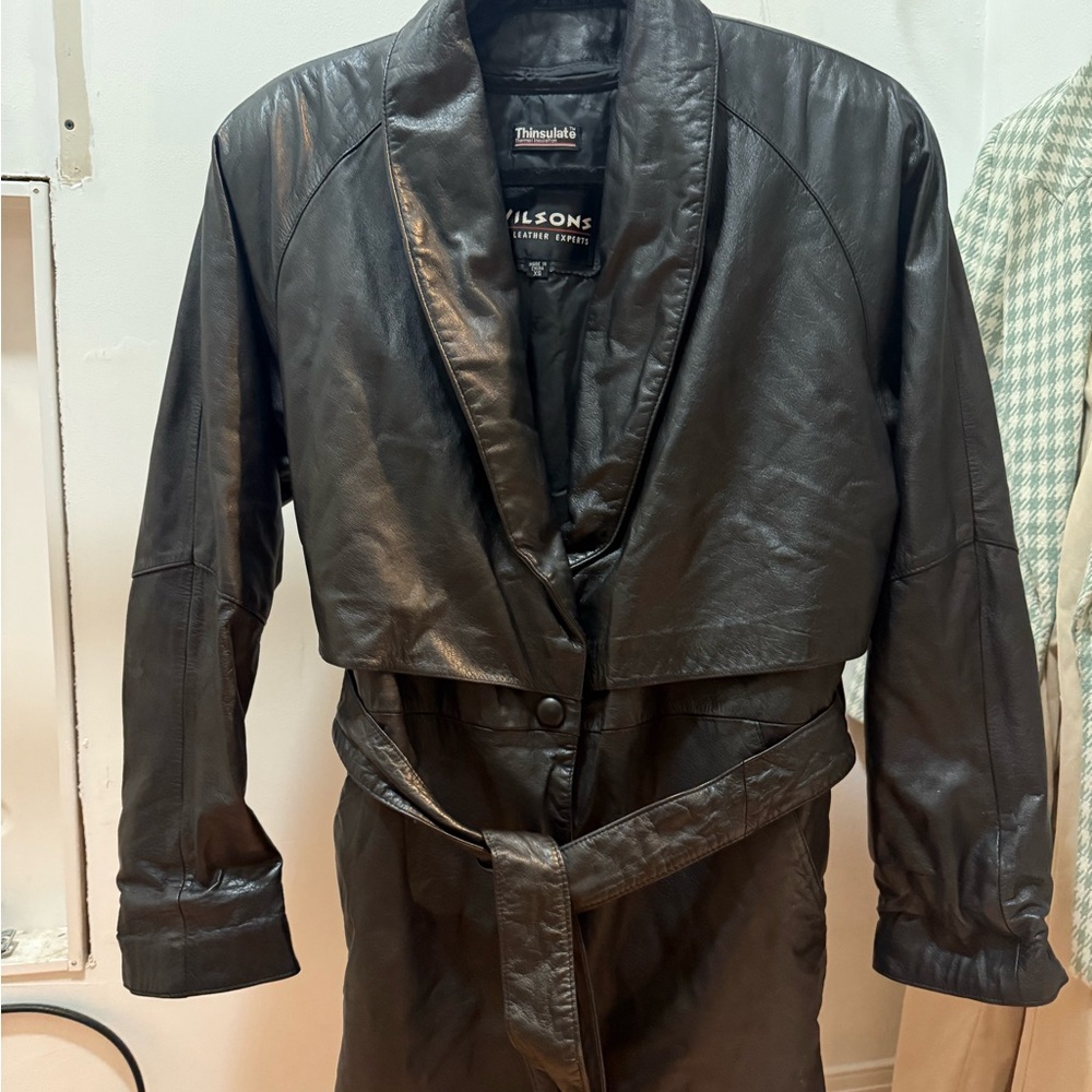Wilson Women's Dark Leather Belted Jacket